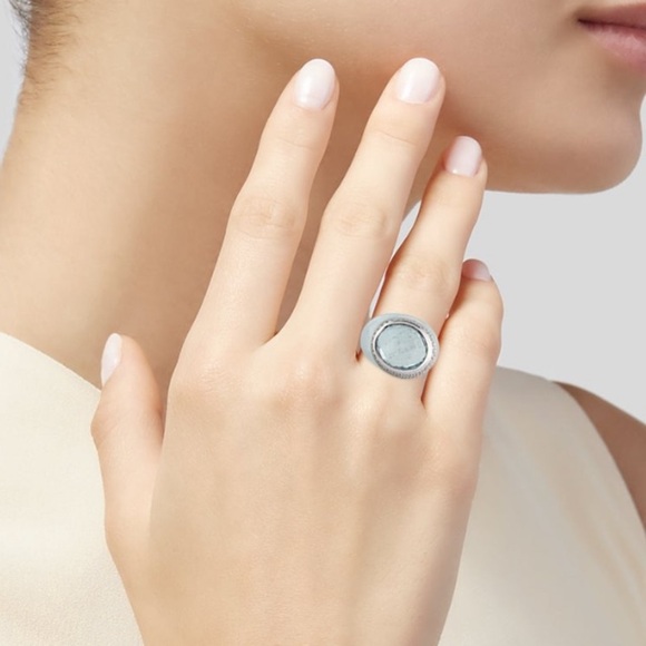 Balocchi Preziosi 18K Aquamarine & Diamond
Cocktail Ring Size: 4 - Picture 5 of 5